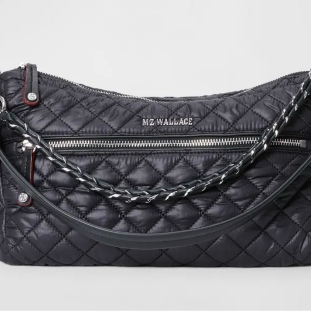 MZ Wallace Crosby Quilted and lambskin shoulder and crossbody bag